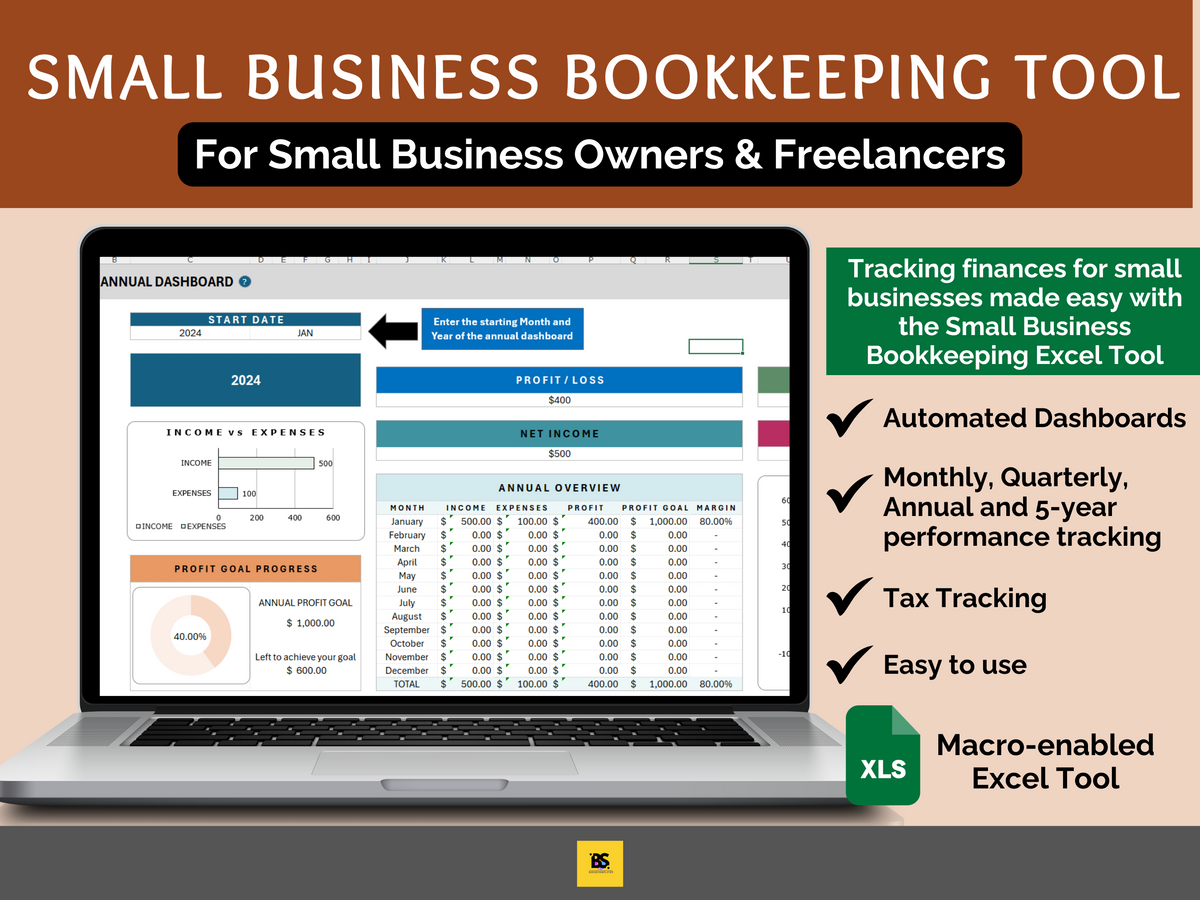 Small Business Bookkeeping Excel Tool