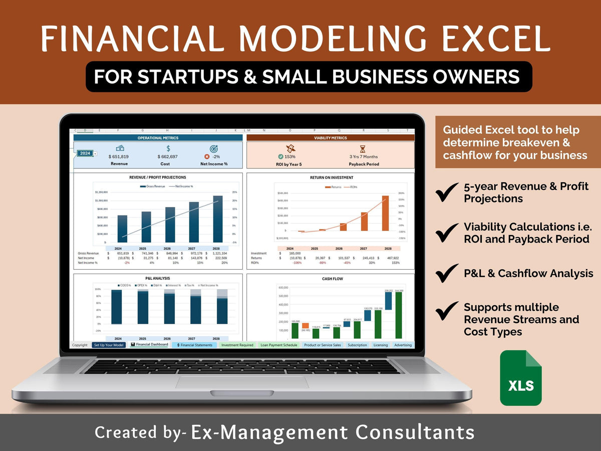 Business Plan Financial Projections Excel for Startups and Small Business Owners